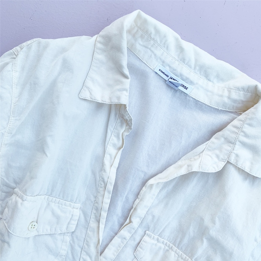 JAMES PERSE standard button up down shirt cotton 1 slub side panel top